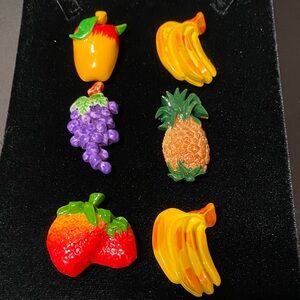 Vintage Colorful Fruit Button covers Set